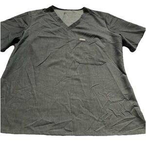 Figs Scrub Top Large Women's Graphite Gray‎ Technical Collection Pocket